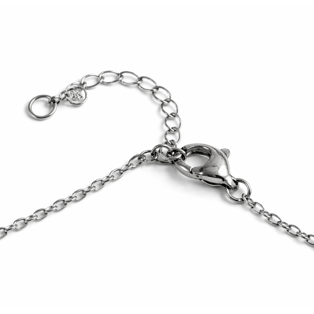 Silver Tone Delicate Iced-Out Clover Station Necklace And Earrings Set