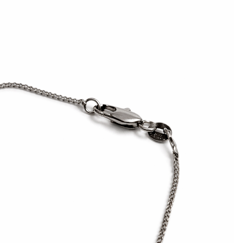 Silver Tone Polished Carpenter Nail Cross Necklace
