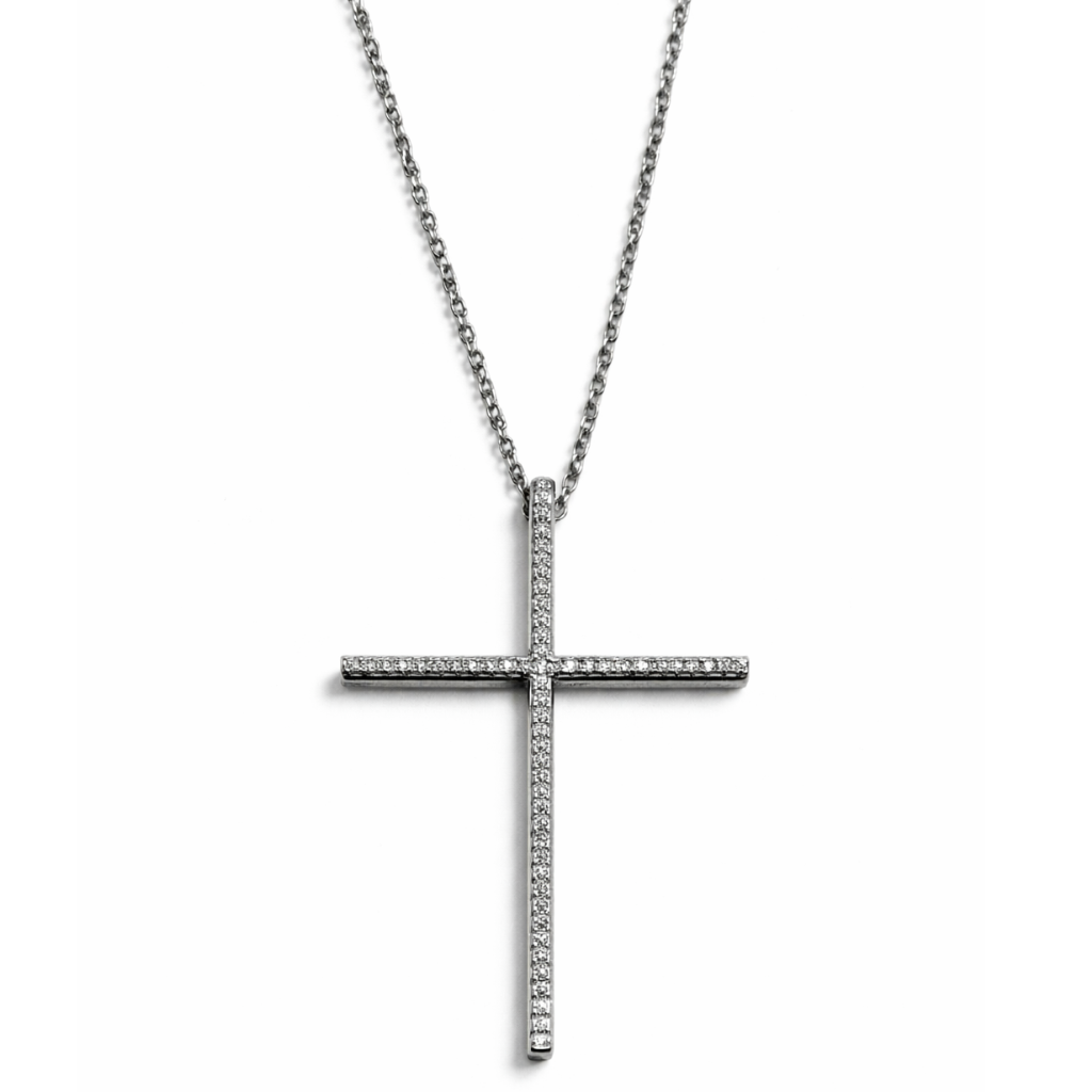 Silver Tone Minimalist Glimmering Faith Necklace