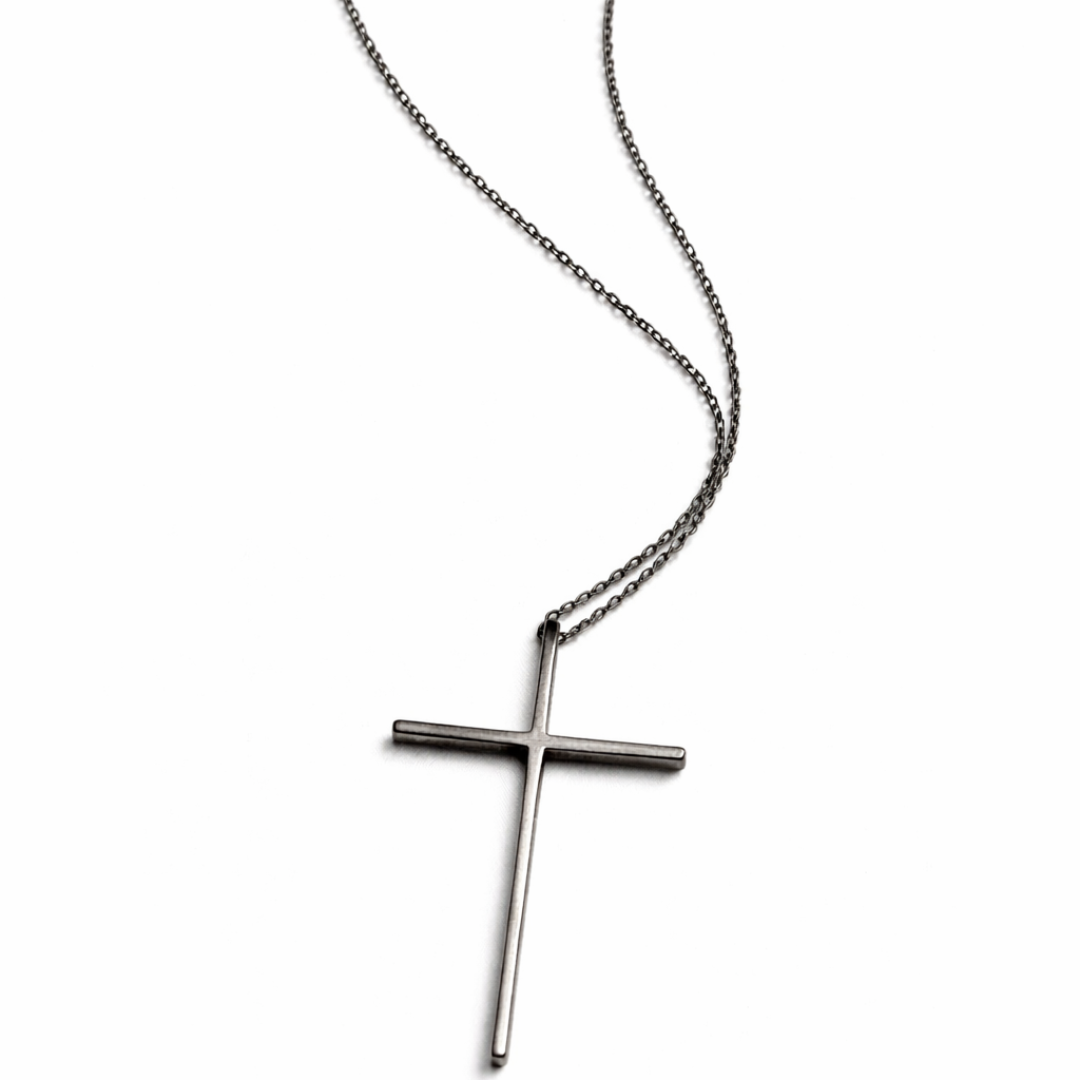 Silver Tone Minimalist Glimmering Faith Necklace