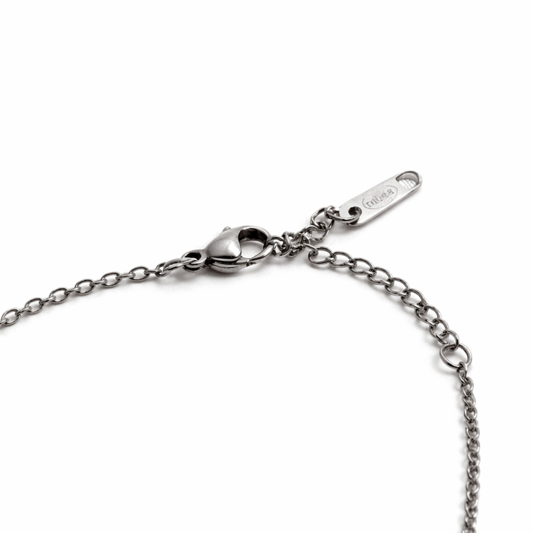 Silver Tone Minimalist Glimmering Faith Necklace