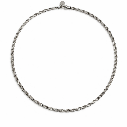 Silver Tone Shimmering Twisted Twine Necklace
