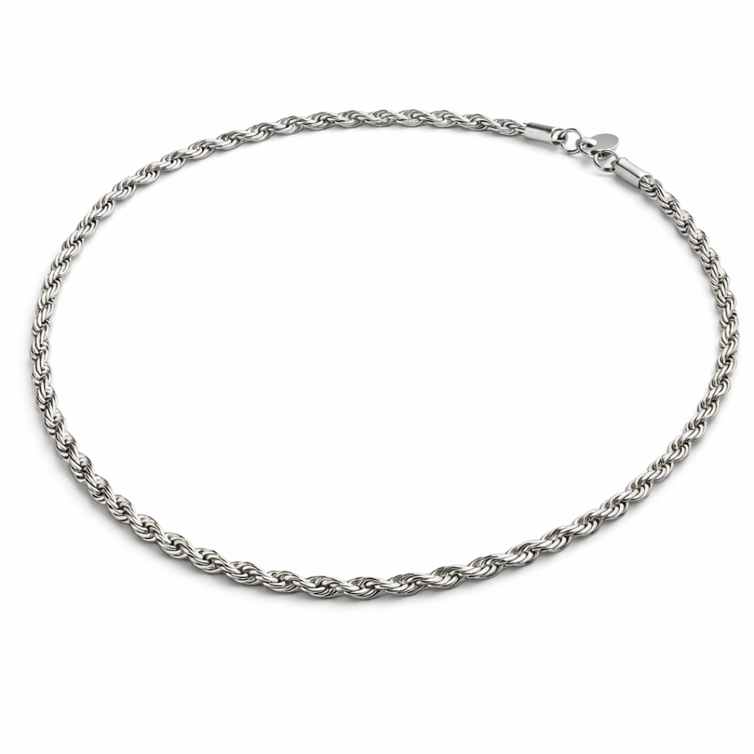 Silver Tone Shimmering Twisted Twine Necklace