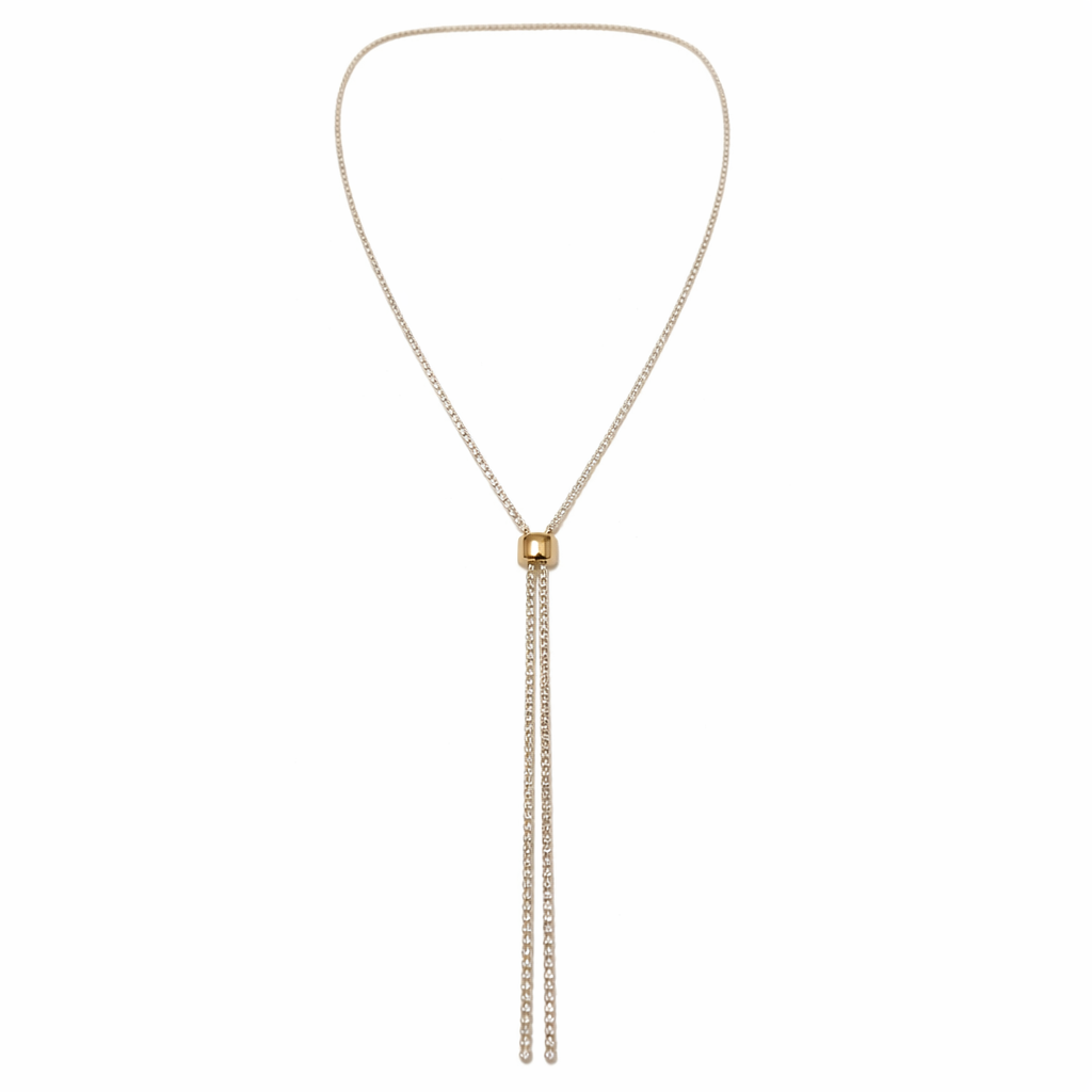 Gold Tone Y-Shape Waterfall Lariat Necklace