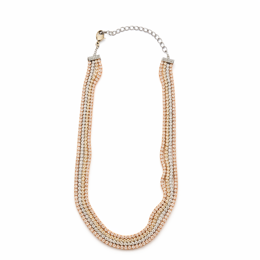 Multi-Tone Elegant Layered Sparkle Necklace