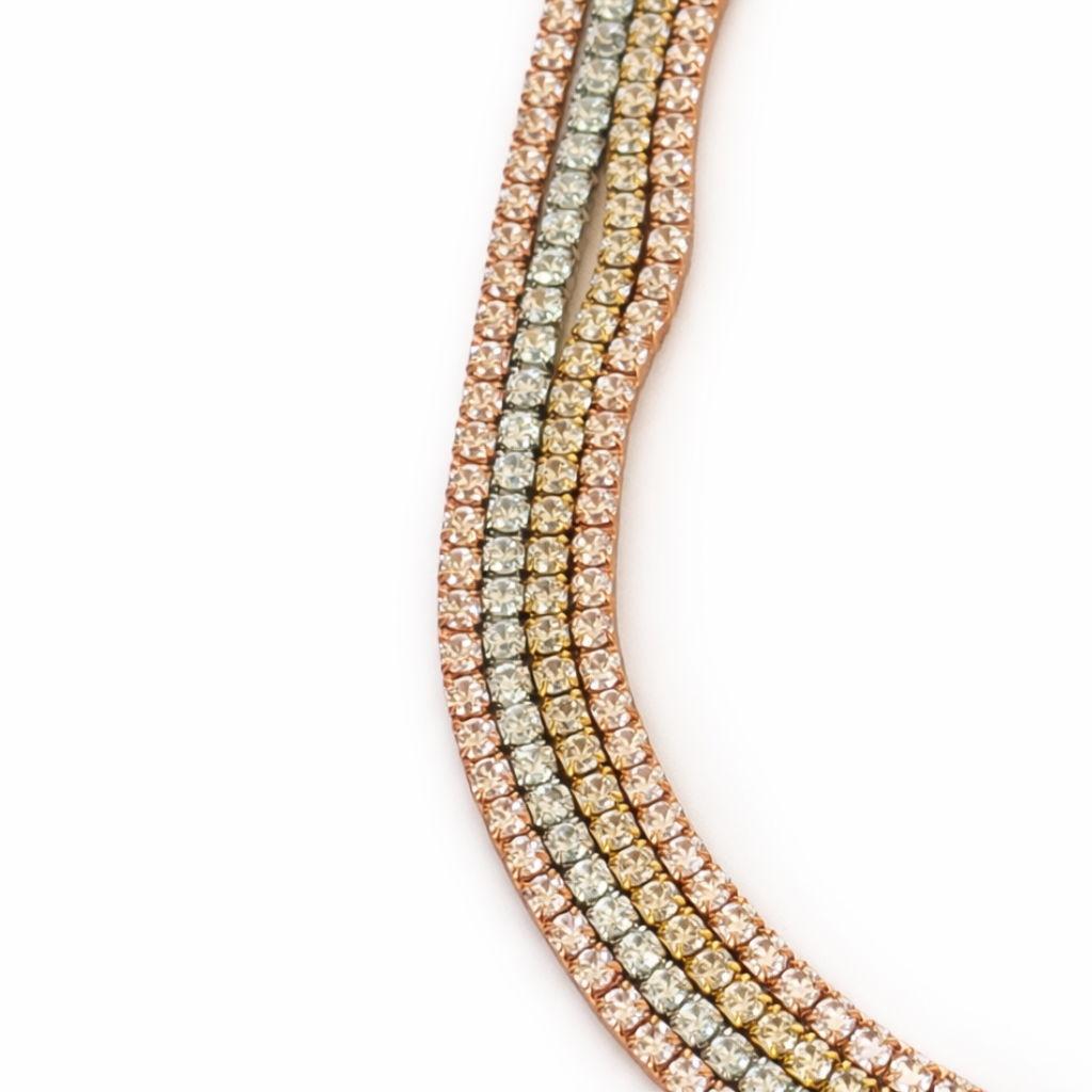 Multi-Tone Elegant Layered Sparkle Necklace