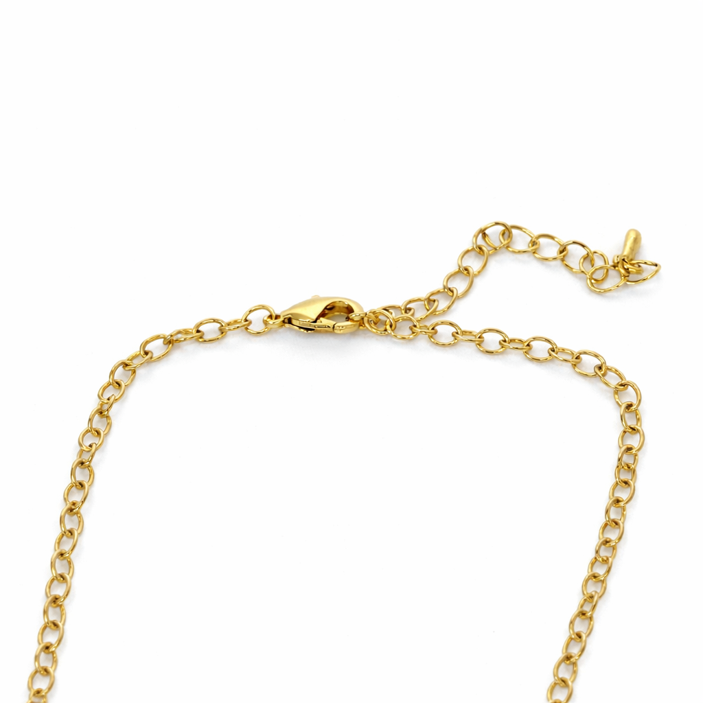 Gold Tone Quatrefoil Pendant Necklace