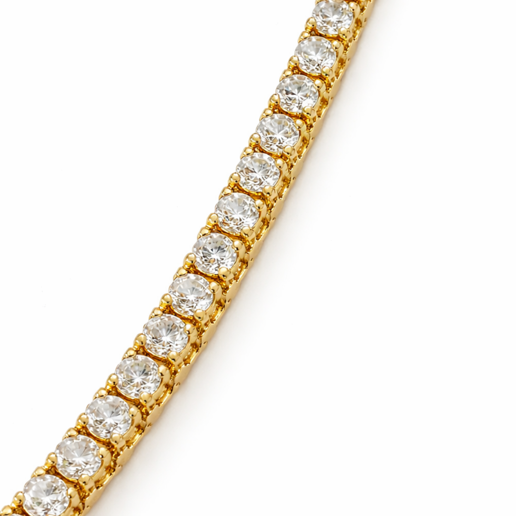 Gold Tone Minimalist Crystal Necklace
