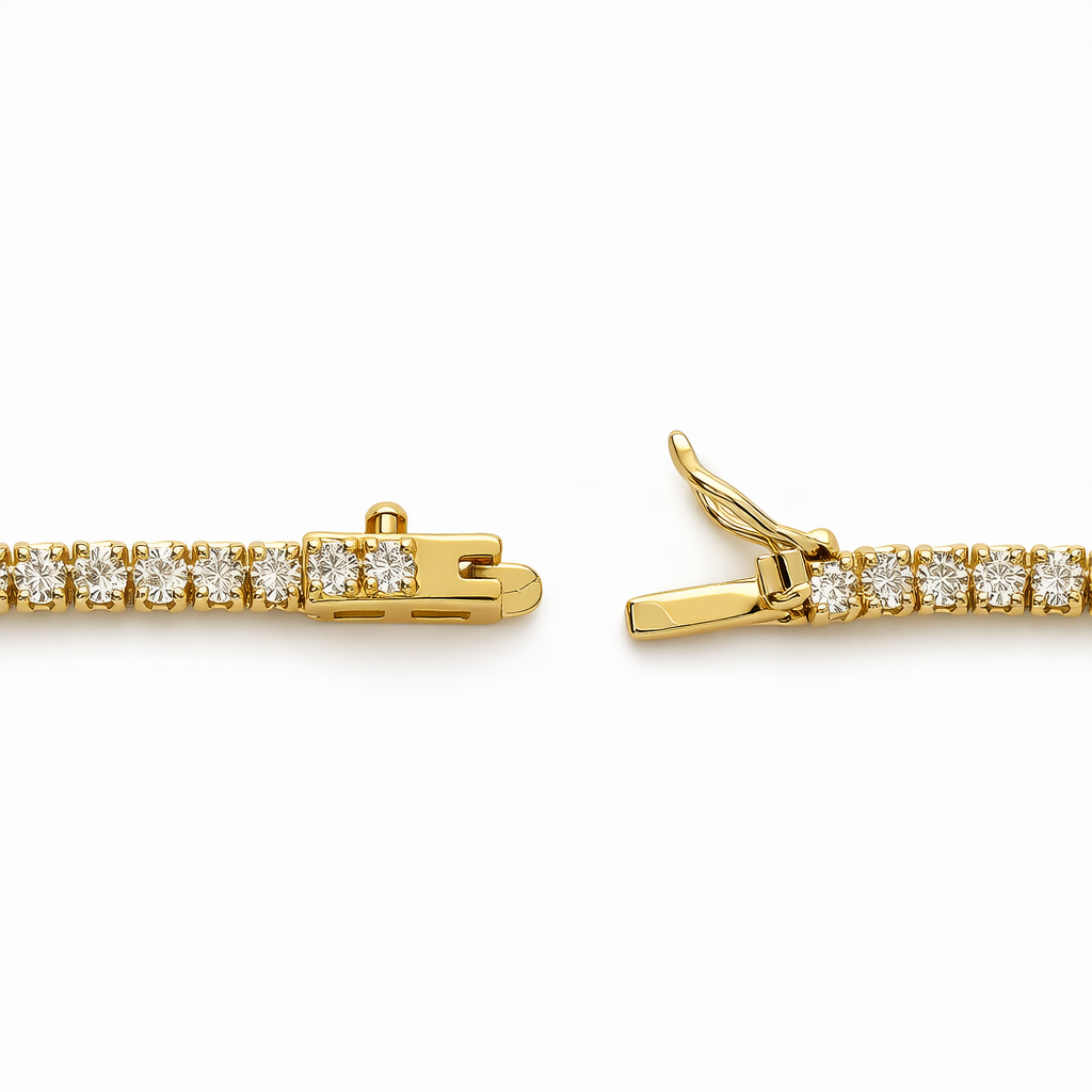 Gold Tone Minimalist Crystal Necklace