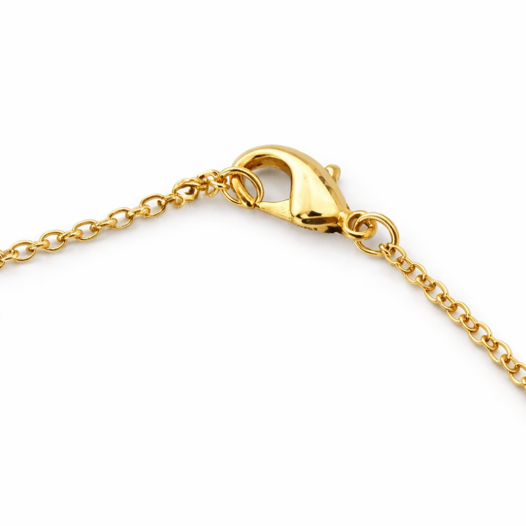 Gold Tone Bezel Crystal Lariat Necklace