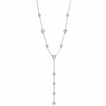 Collar tipo lazo con cristales y bisel en tono plateado