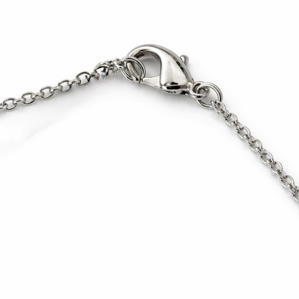 Silver Tone Bezel Crystal Lariat Necklace
