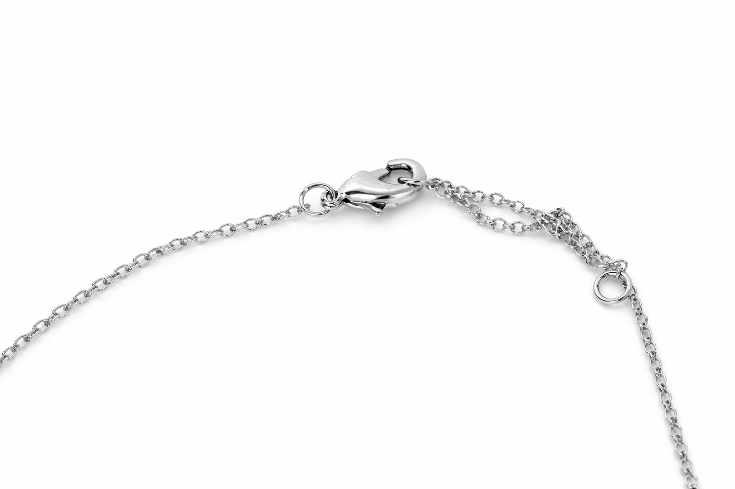 Silver Tone Sparkling Crystal & Pearl Station Necklace
