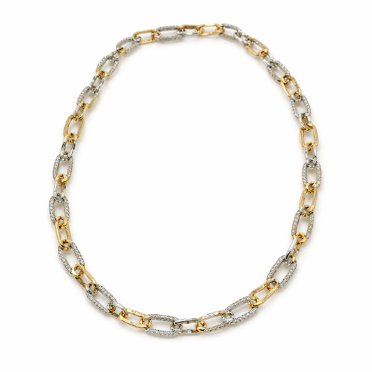 Two-Tone The Mixed-Texture Link Necklace
