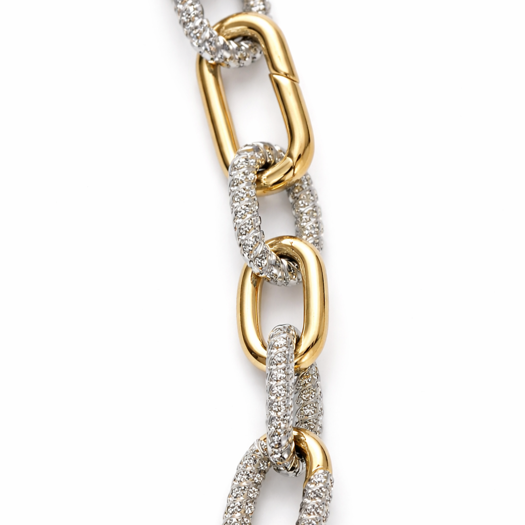 Two-Tone The Mixed-Texture Link Necklace