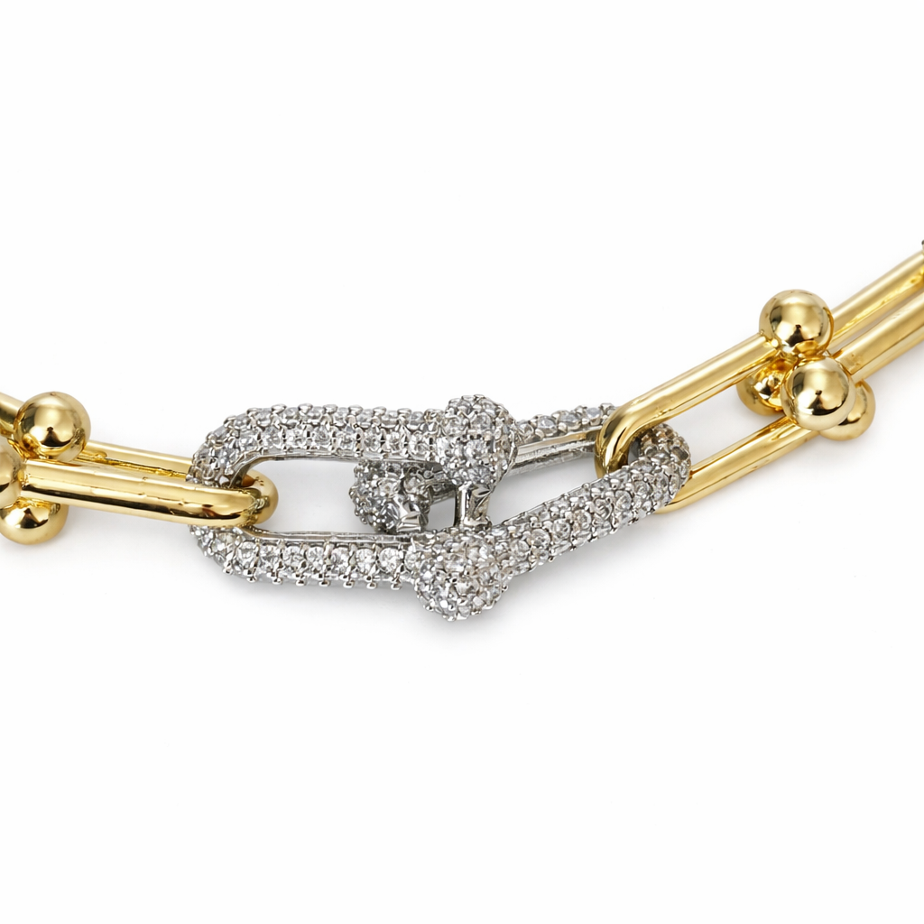 Gold-Tone The Gilded Pave Interlock Necklace