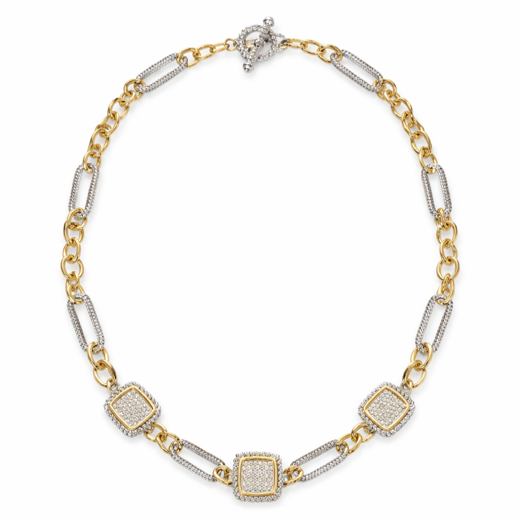 Silver Tone The Heritage Mixed-Station Necklace