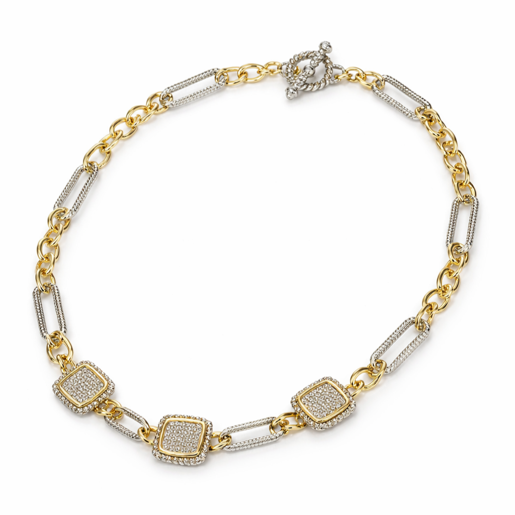 Silver Tone The Heritage Mixed-Station Necklace
