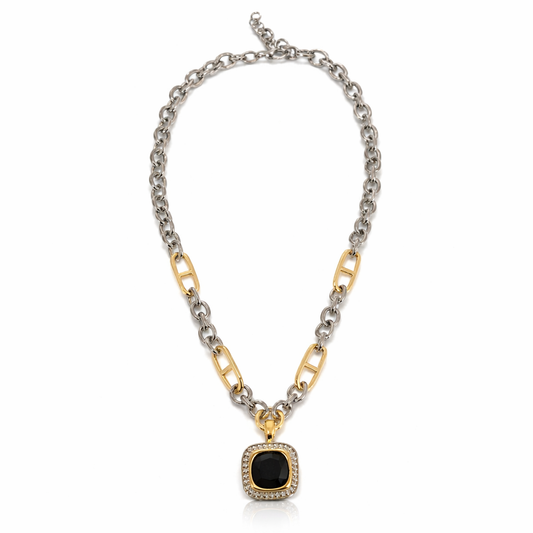Silver-Tone The Midnight Halo Bar Necklace