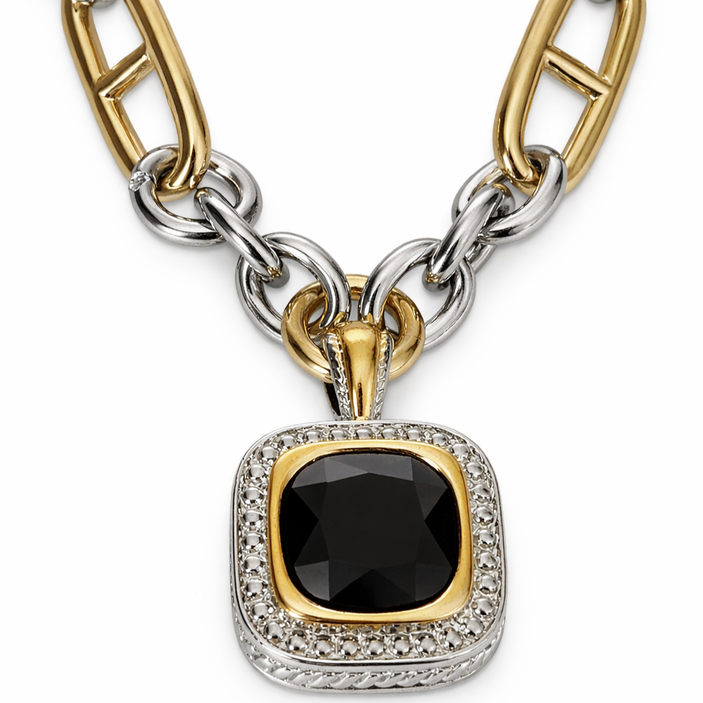 Silver-Tone The Midnight Halo Bar Necklace