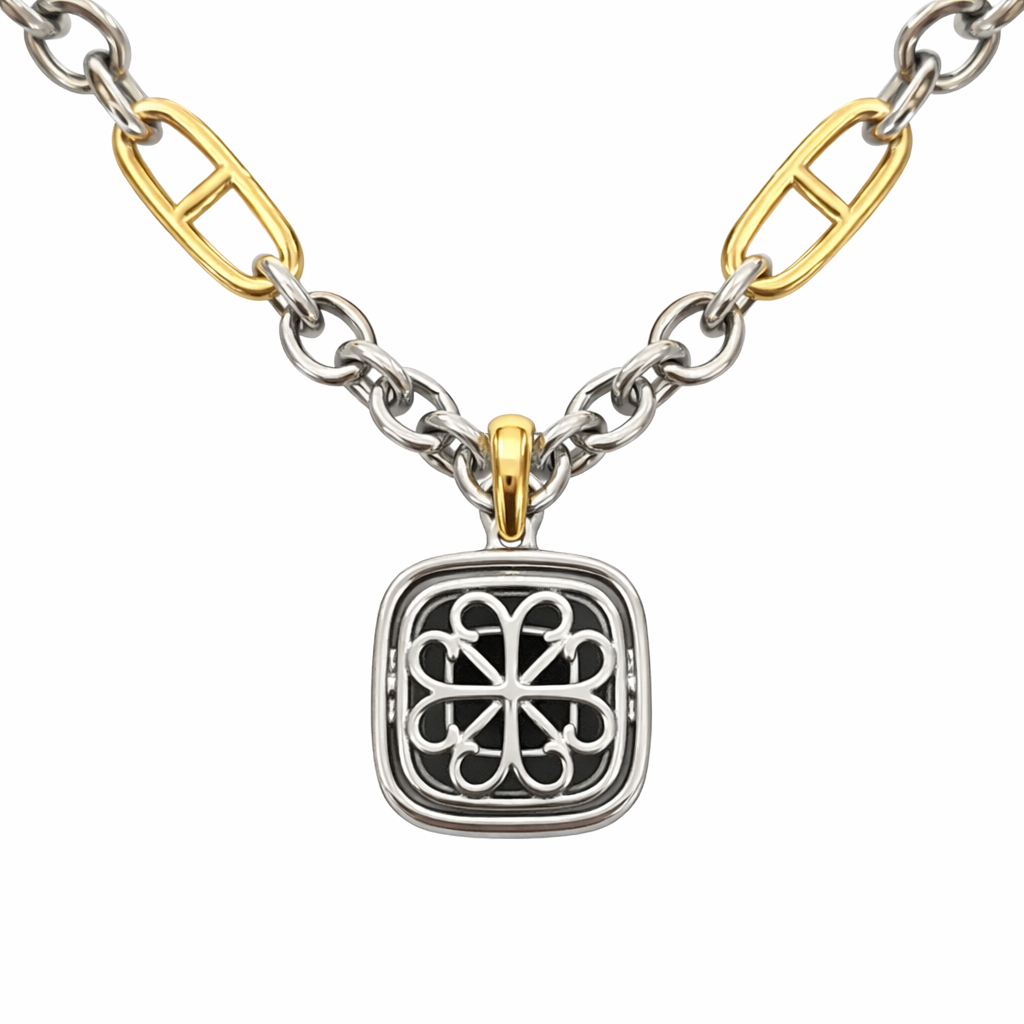 Silver-Tone The Midnight Halo Bar Necklace