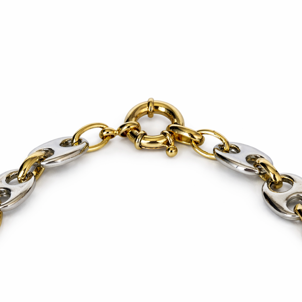 Two-Tone Classic Mixed-Metal Anchor Chain