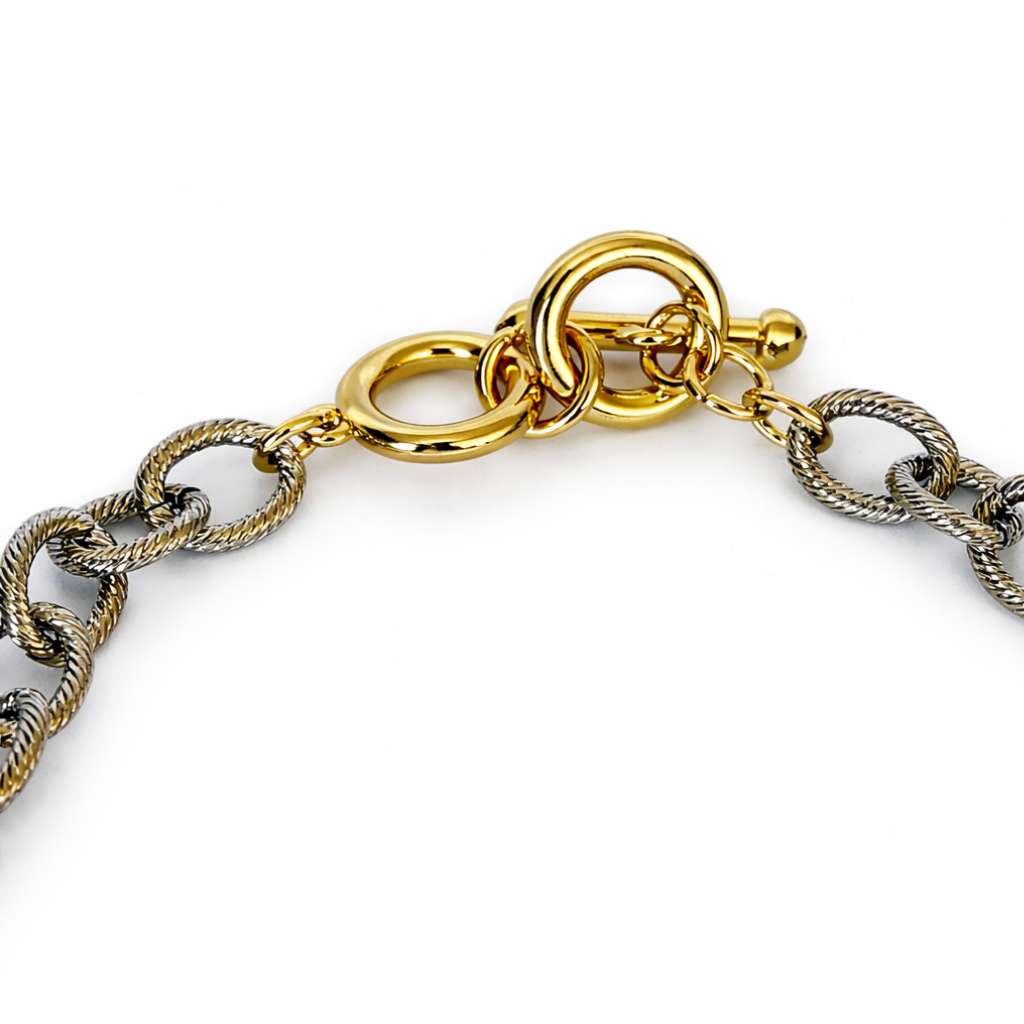 Silver-Tone Junction Toggle Drop Necklace