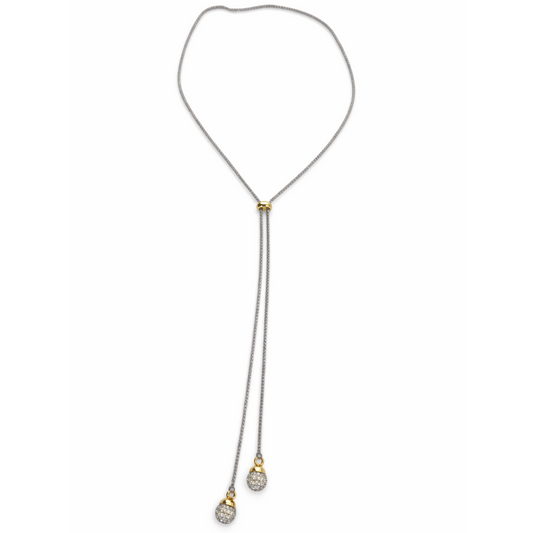 Silver Tone Serenity Adjustable Bolo Lariat