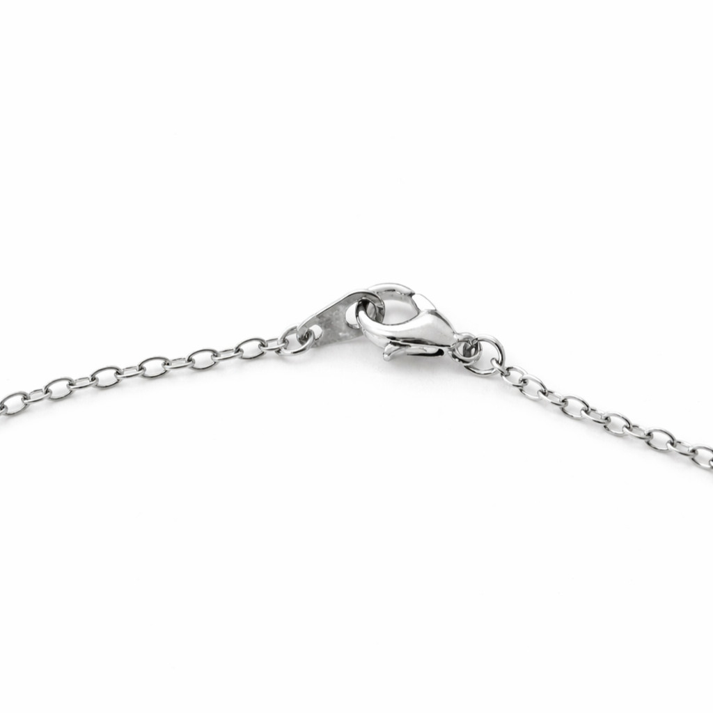 Silver Tone Duo-Color Midnight Clover Necklace