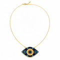 Collar de ojo turco en tono dorado