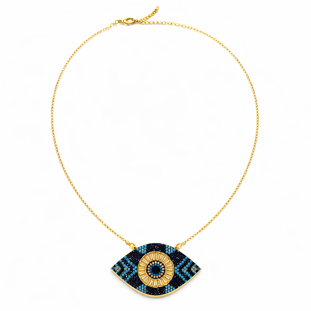 Gold Tone Evil's Gaze Necklace