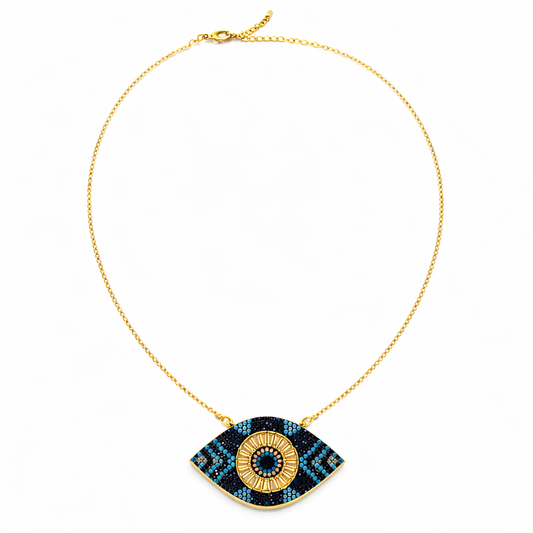 Gold Tone Evil's Gaze Necklace