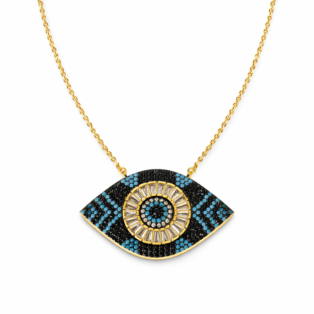 Gold Tone Evil's Gaze Necklace