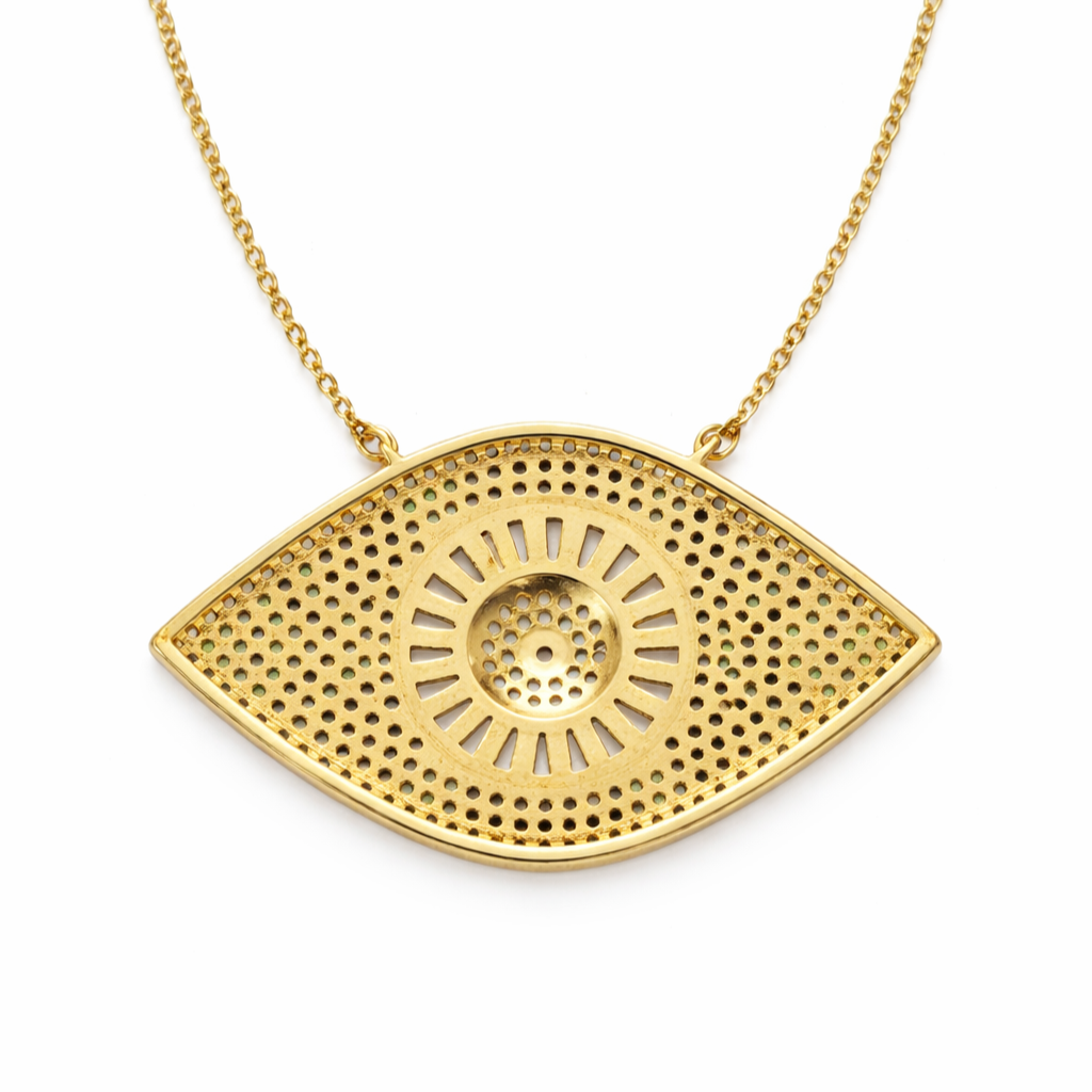 Gold Tone Evil's Gaze Necklace