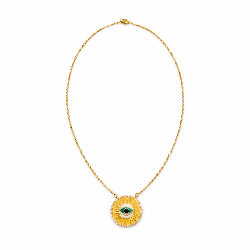 Gold Tone Radiance Eye Necklace