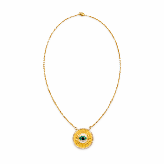 Gold Tone Radiance Eye Necklace