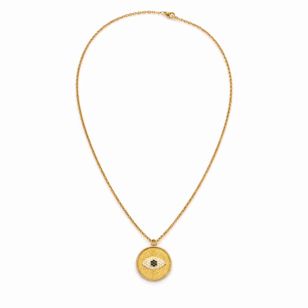 Gold Tone Etched Gold Vision Necklace