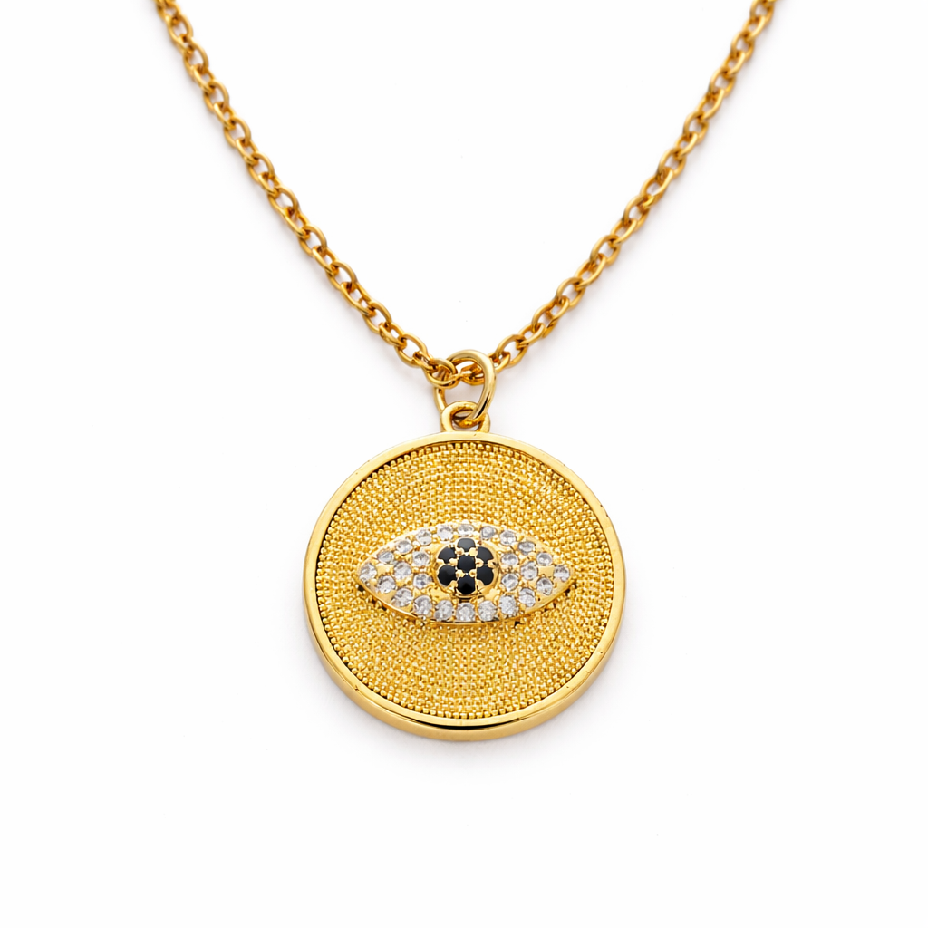Gold Tone Etched Gold Vision Necklace