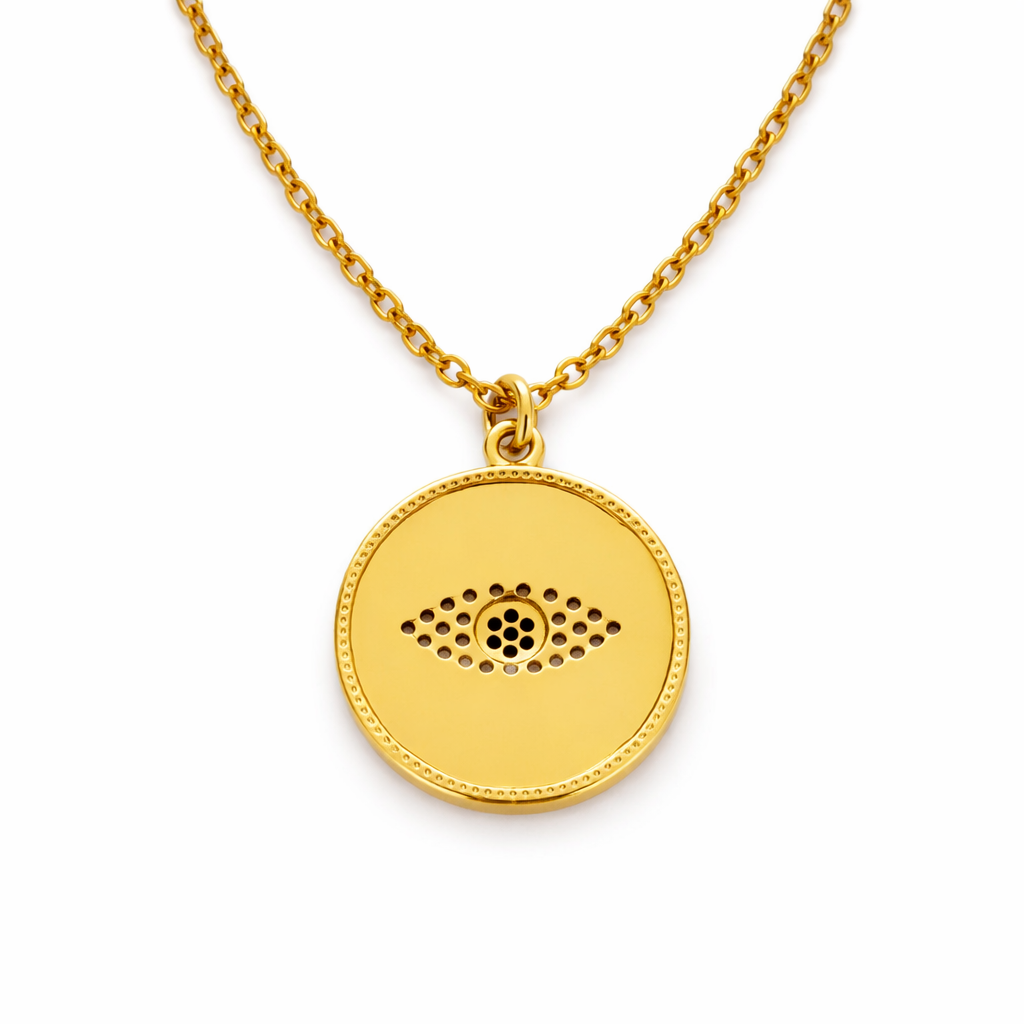 Gold Tone Etched Gold Vision Necklace