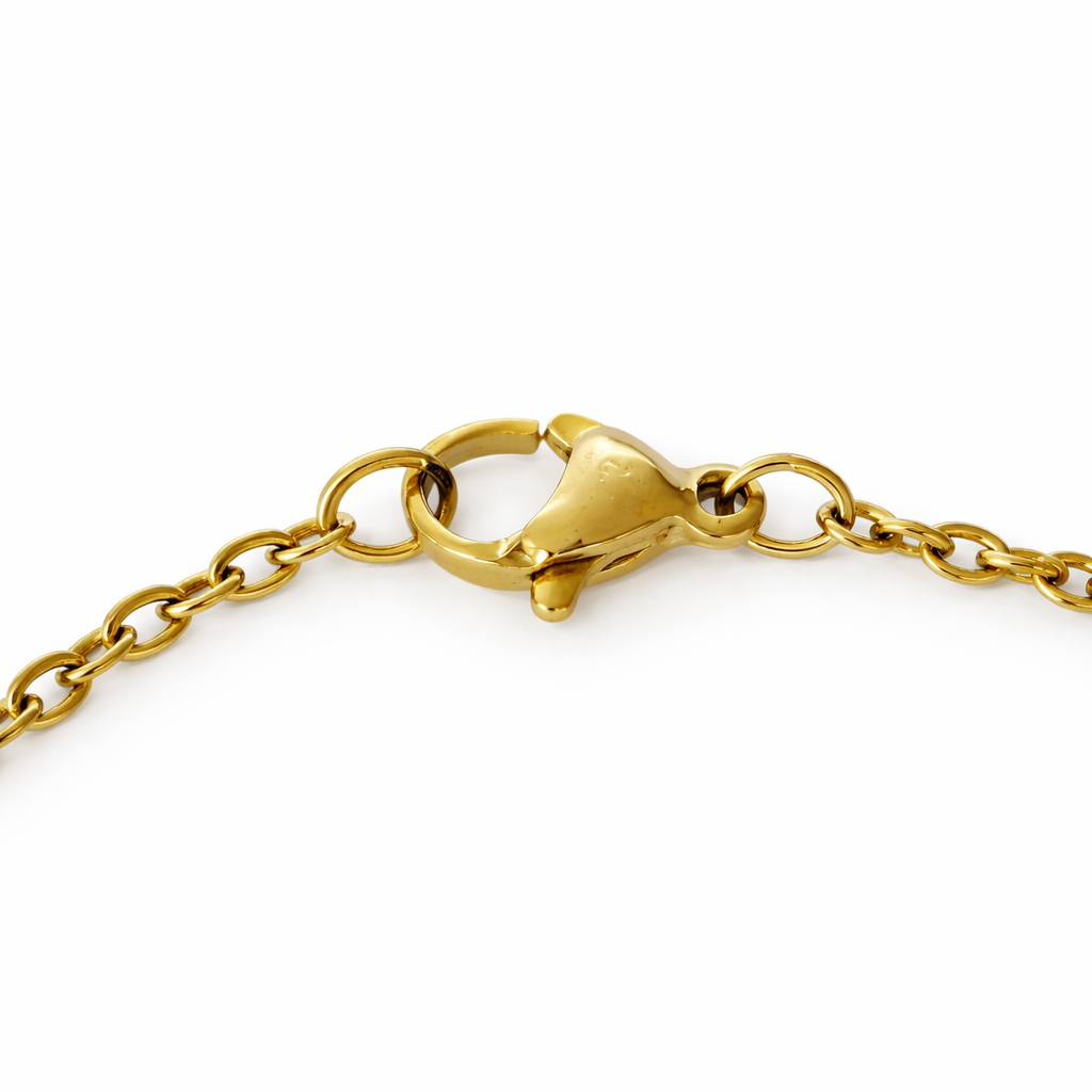 Gold Tone Luminous Blue Eye Necklace