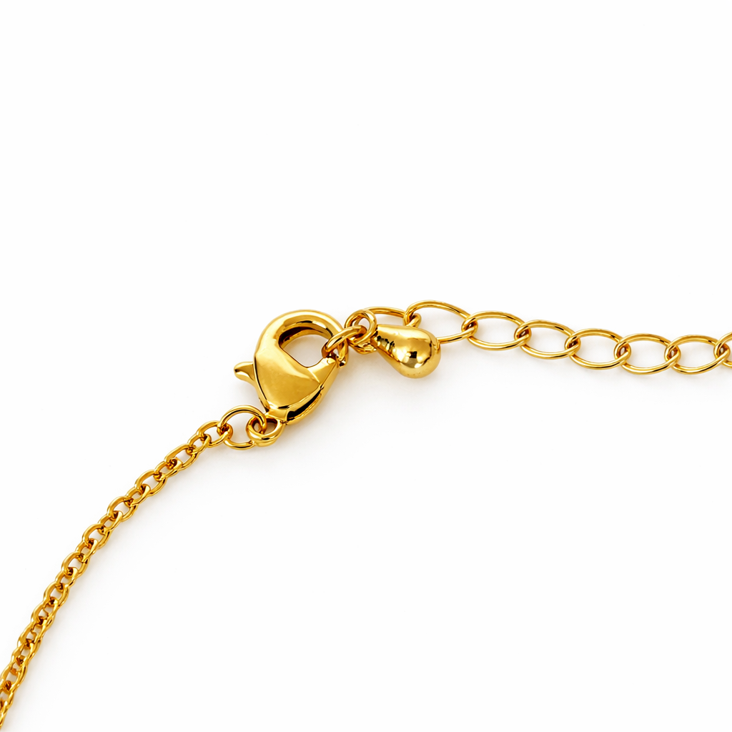 Gold Tone Teardrop Evil's Eye Necklace