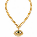 金色调 Empress Eye 古巴链项链