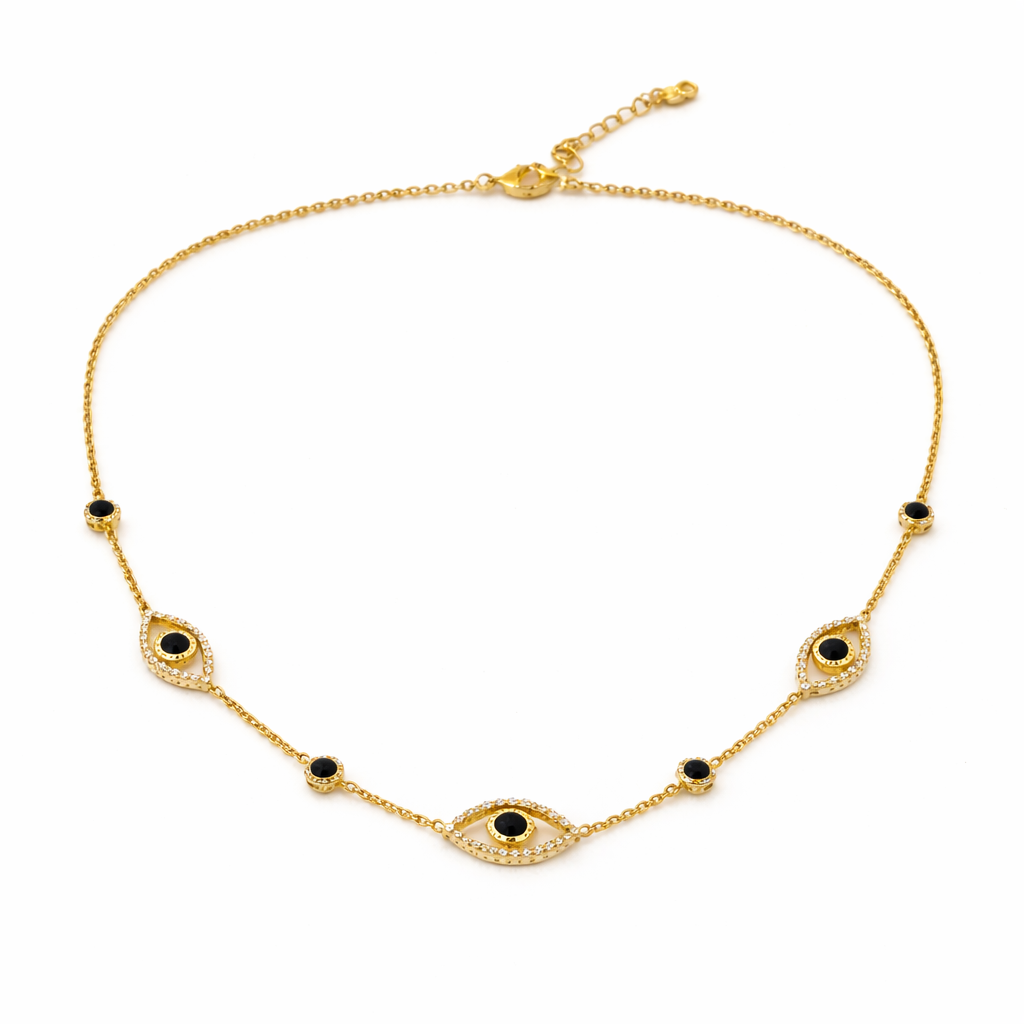 Copper Tone Sapphire Sentinel Necklace