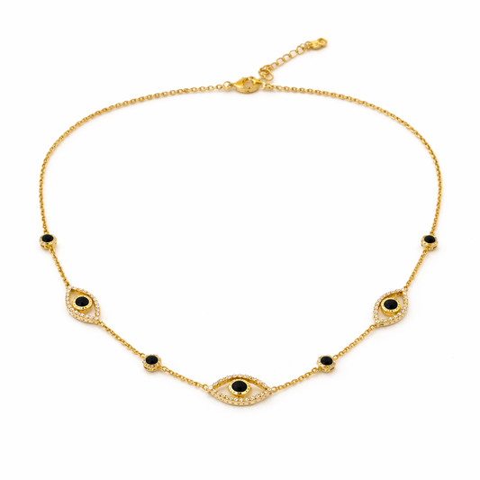 Copper Tone Sapphire Sentinel Necklace