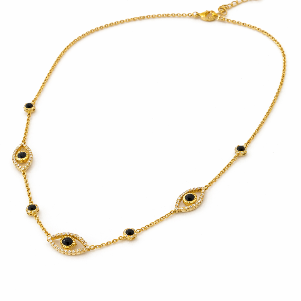 Copper Tone Sapphire Sentinel Necklace