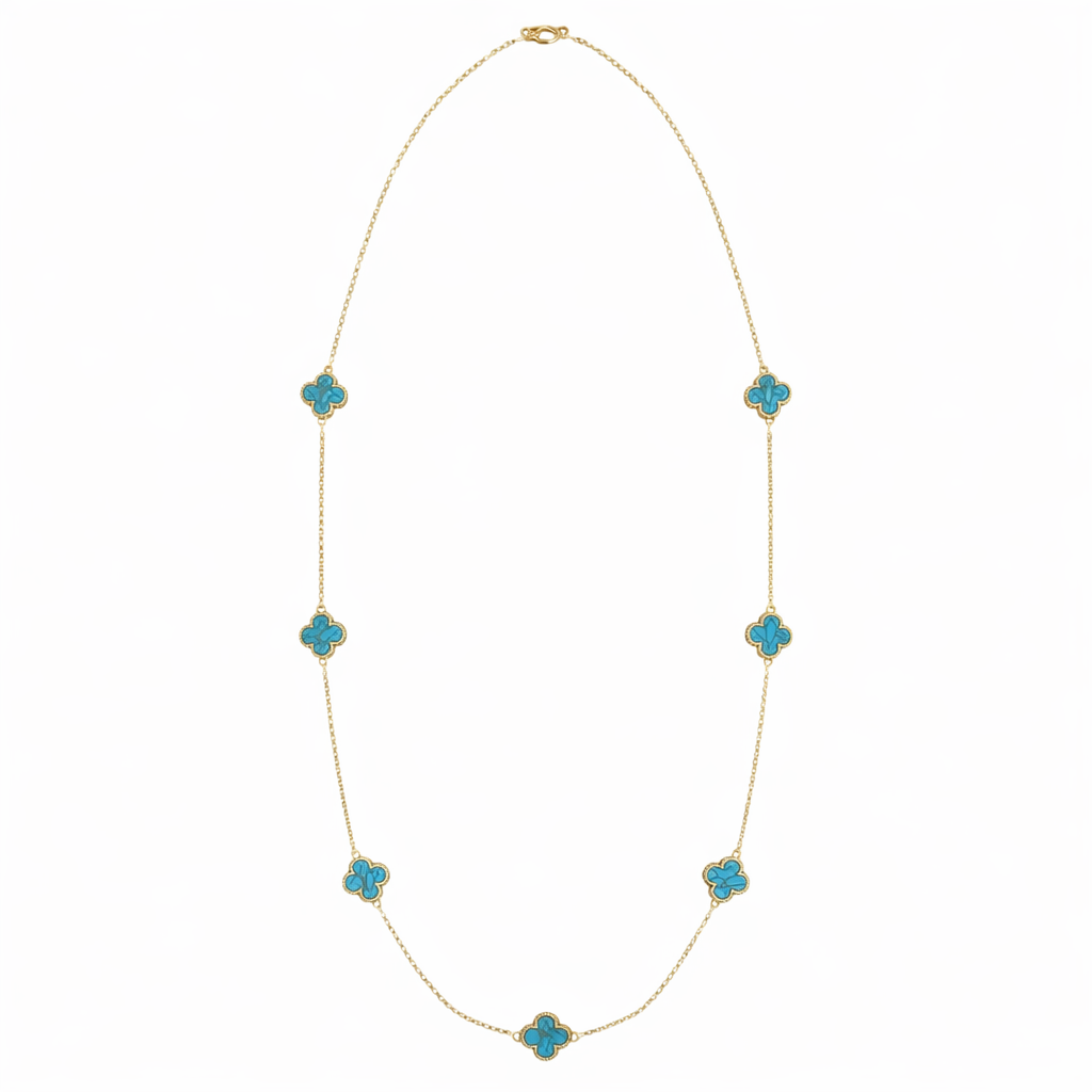 Gold Tone Azure Sea Sautoir