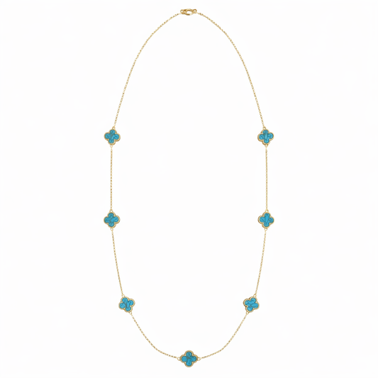 Gold Tone Azure Sea Sautoir