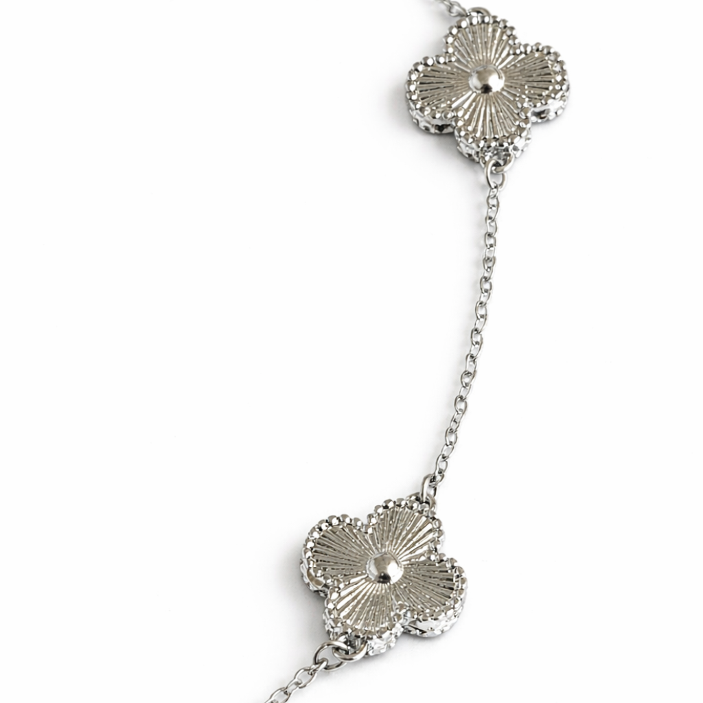 Silver Tone Moonbeam Guilloche Collar