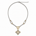 Two-Tone Clover Pendant Necklace