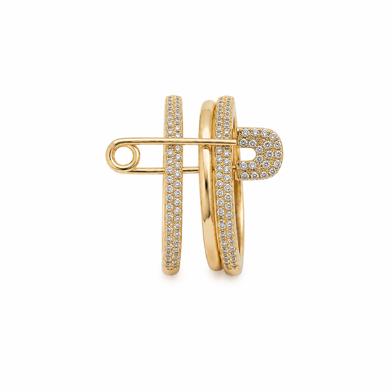 Gold Safety Pin Ring